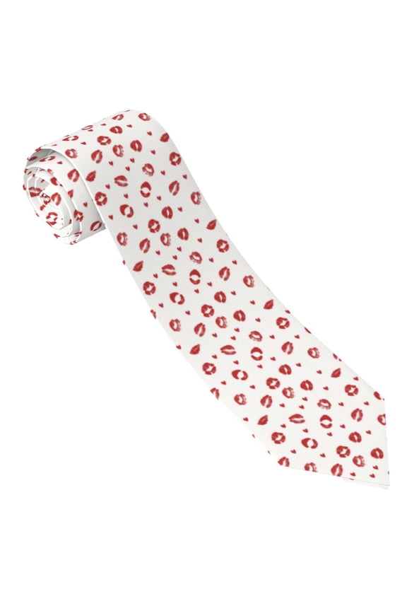 Lips Kiss Print Tie For Men Necktie Woven Jacquard Neck Ties,Classic Men's Tie