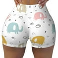 thumbnail image 1 of Xecao Little Elephant Print Workout Shorts for Women Soft Smooth Gym Yoga Scrunch Active Tennis Workout Running Shorts, 1 of 9