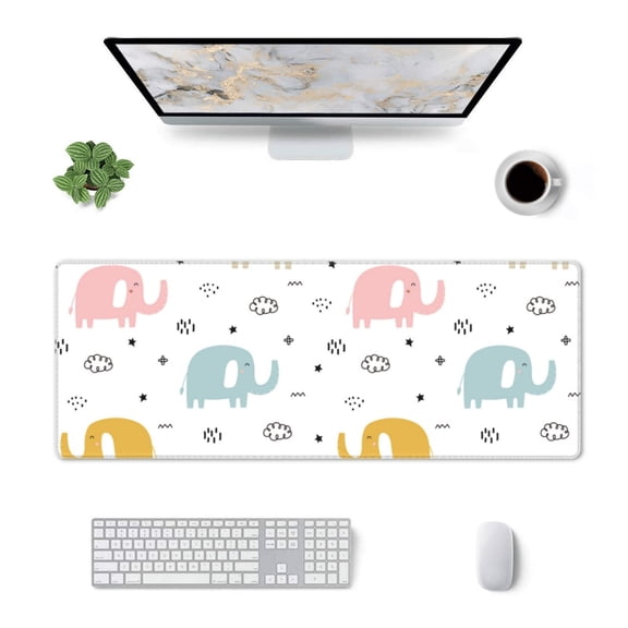 Xecao Little Elephant for Mouse Pad - Waterproof Extended Contour Mouse Mat, Large Gaming Mousepad Laptop Keyboard Mat with Non-Slip Rubber Base