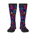 thumbnail image 1 of Xecao Llama Alpaca print thigh-high socks, crafted for both men and women with a stretchy, high-opaque design perfect for daily wear, 1 of 6