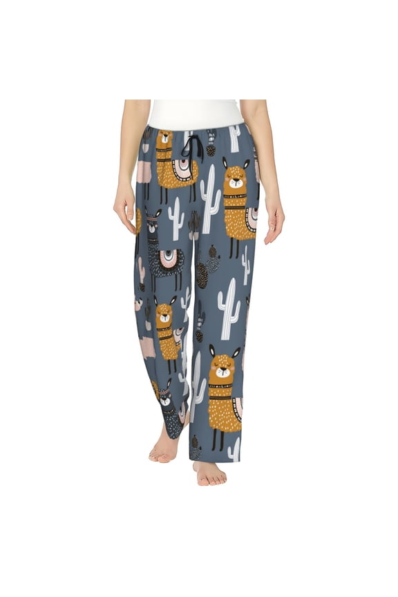 Llama and Cactus Women's Straight Lounge Pajama Pants: The Epitome of Relaxed Sleepwear