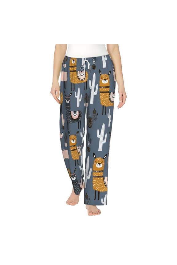 Llama and Cactus Women's Straight Lounge Pajama Pants: The Epitome of Relaxed Sleepwear