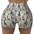 thumbnail image 1 of Xecao Llama and Cactus1 Print Workout Shorts for Women Soft Smooth Gym Yoga Scrunch Active Tennis Workout Running Shorts, 1 of 9