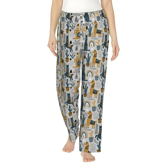 Xecao Llama and Cactus1 Women's Straight Lounge Pajama Pants: The Epitome of Relaxed Sleepwear