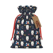 Xecao Llamas 1 Print Burlap Gift Bags with Drawstring and Gift Tags, Gift Bags, Burlap Bags, Jute Bags for Party, Christmas, DIY Craft Bags-Small