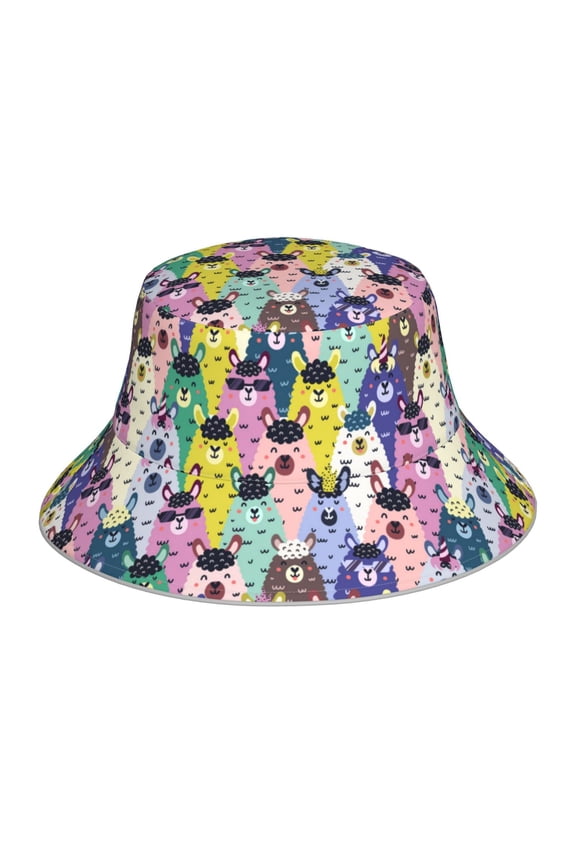 Llamas Colorful Print Men and Women Night Reflective Hat Runner Cap Visor Bucket Hat Boonie Cap
