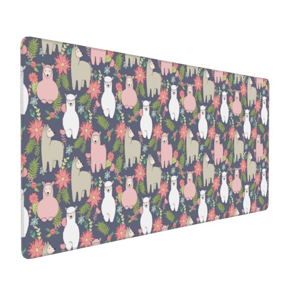 Xecao Llamas Print Large Mouse Pad, 16x35.5in Mousepad, Professional Non-Slip Rubber Base Big Mouse Pad, Mouse Pad for Gaming & Office Full Desk Mouse Pad