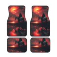 thumbnail image 1 of Xecao Lone Rider Under Red Sky Print Car Foot Mat Set of 4 Pieces Neoprene All-Weather Dust-Proof Stain-resistantCar Interior Decorative mats Non-Slip Mats, 1 of 6