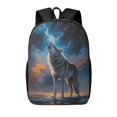 thumbnail image 1 of Xecao Lonely Night Sky Wolf print Travel Backpack, Large Computer Backpack for Men Women, College School Rucksack Book Bag, 1 of 5