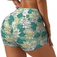 thumbnail image 1 of Xecao Lotus Flower1 Print Workout Shorts for Women Soft Smooth Gym Yoga Scrunch Active Tennis Workout Running Shorts-Large, 1 of 8