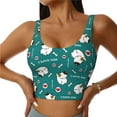 thumbnail image 1 of Xecao Love Dog for Sports Bra with Removable Pads, Crop Tank Top Design, Women's Longline Sports Bra - Non-Wired - Small, 1 of 9