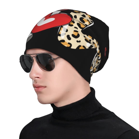 Xecao Love Gnomes Print Beanie Knitted Hat for Men Women, Winter Fashion Knit Cuffed Caps Unisex