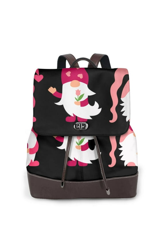 Love You Mom Print Large Backpack Soft Leather for Women Travel with Compartment, Adjustable Convertible Strap