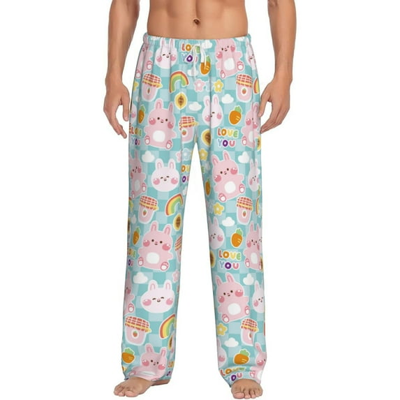 Xecao Love You Rabbit Men's Straight Lounge Pajama Pants: The Ultimate in Comfortable Sleepwear