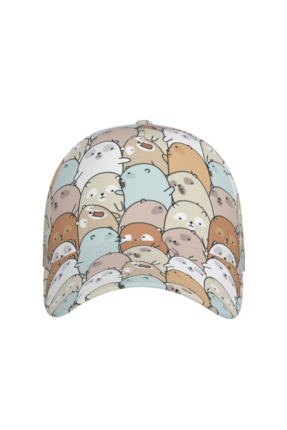 Lovely Bear for Baseball Cap: Unisex, crafted from classic polyester twill fabric, featuring a soft unconstructed design
