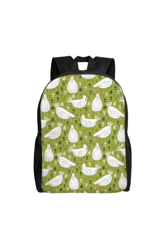 Lovely Chickens Print School Backpack with Laptop Compartment Small Travel Laptop Backpack for Women Men Waterproof College Backpack Simple School Bag