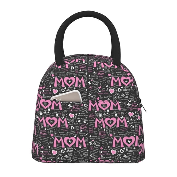Xecao Lovely Mom Ever Lunch Bag , an insulated, reusable tote bag perfect for adults of all genders, ideal for work, office, picnics and beach trips