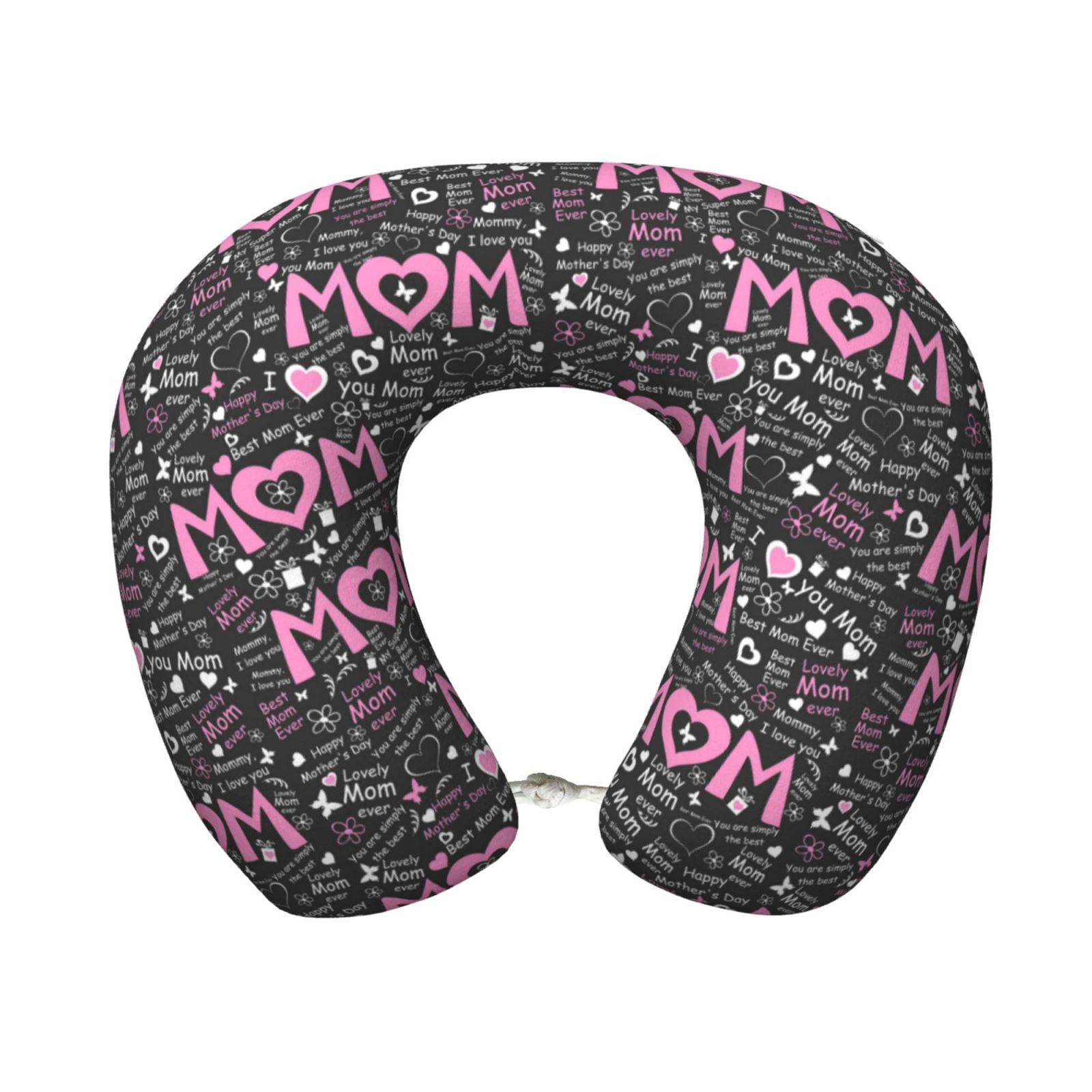 Xecao Lovely Mom Ever Print Memory Foam Cervical Neck Pillow Versatile U-Shaped Pillows for Home,Office,Camping,Travelling,Soft Washable Cover
