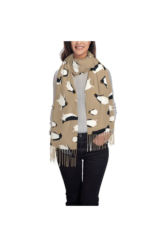 Lovely Penguin Pattern Womens Winter Scarf Fall Scarf Oversized Large Scarf for Women Warm Shawl Wrap