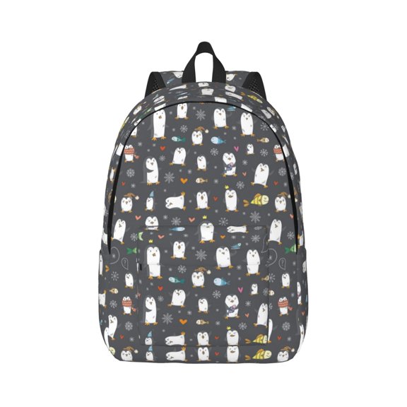 Xecao Lovely Penguin for Canvas College Laptop Backpack, Durable Rucksack Travel Notebook Bag School Backpack Book Bag for Men Women