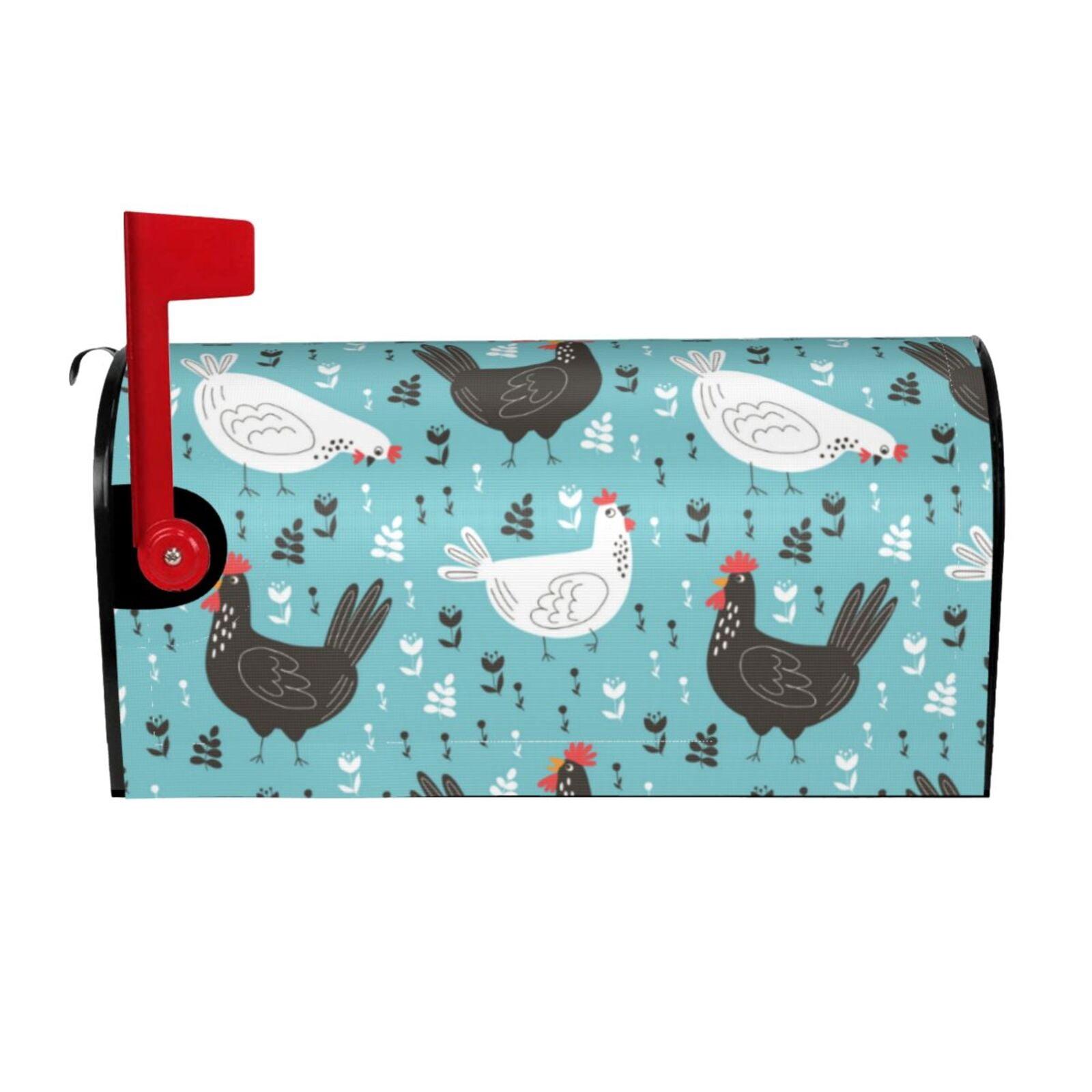 Xecao Lovely Roosters for Mailbox Cover with Magnetic Strips, Waterproof and Sunscreen, Adds a Decorative Touch to Your Garden Yard.