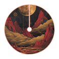 thumbnail image 1 of Xecao Lunar Mountains Golden Rivers Pattern Christmas Tree Skirt Round Xmas Tree Mat Base Cover for Holiday Home Decorations-36", 1 of 6