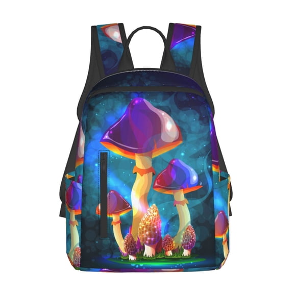 Xecao Magic Mushrooms ,Fireflies print Backpack For women men Aesthetic Lightweight Travel Daypack Simple Cute Backpack For Bookbag