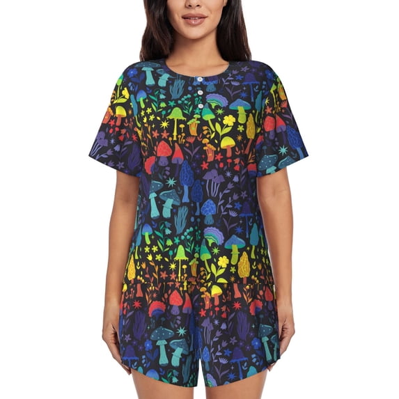 Xecao Magical Mushrooms and Flowers print Swimsuit for women, Summer-ready, sporty style.Quick-dry fabric. Many sizes & colors.