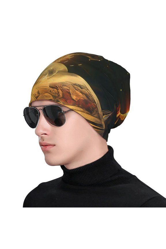 Magical Tarot Reading Print Beanie Knitted Hat for Men Women, Winter Fashion Knit Cuffed Caps Unisex