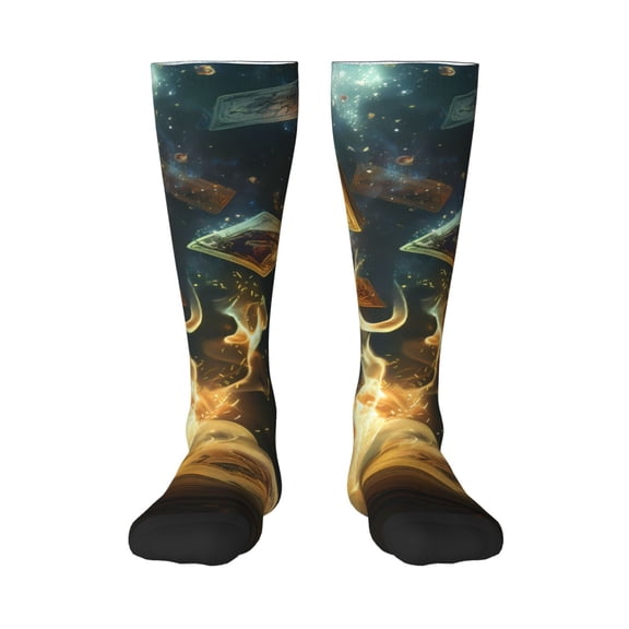 Xecao Magical Tarot Reading Print Compression Socks for Both Men And Women for Running, Travel, Flight, Nurse