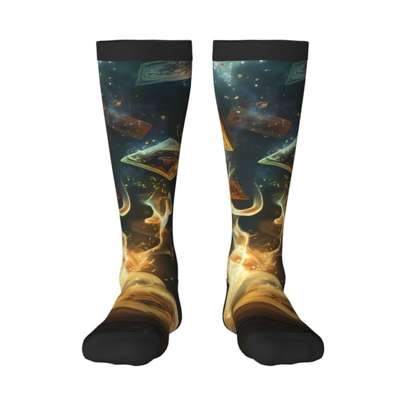 Xecao Magical Tarot Reading Print Compression Socks for Both Men And Women for Running, Travel, Flight, Nurse
