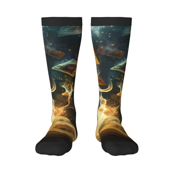 Xecao Magical Tarot Reading Print Compression Socks for Both Men And Women for Running, Travel, Flight, Nurse