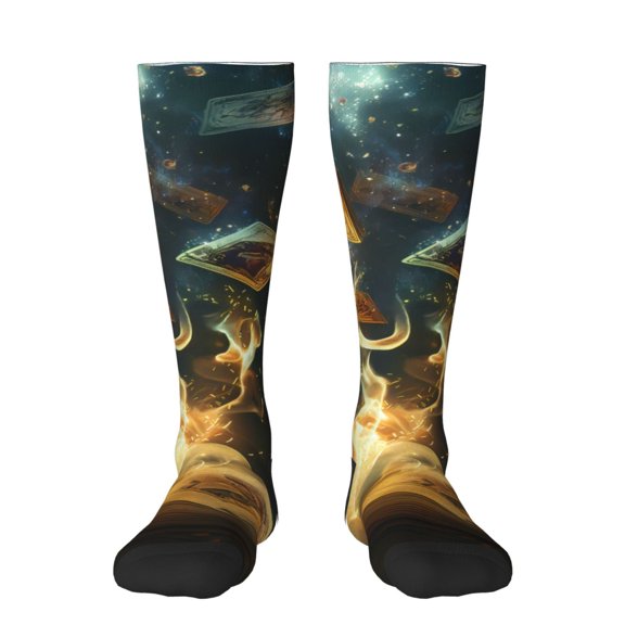 Xecao Magical Tarot Reading Print Compression Socks for Both Men And Women for Running, Travel, Flight, Nurse