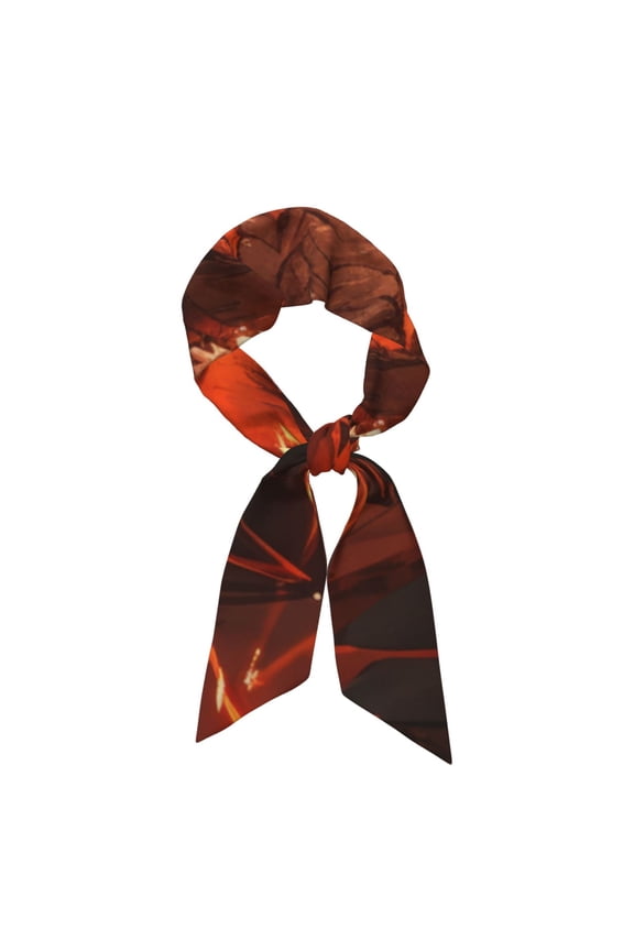 Magma Fire Black Dragon Pattern Large Satin Head Scarf - Satin Hair Scarves Silk Bandana Scarf Headscarf Silk Feeling Scarf for Women