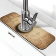 thumbnail image 1 of Xecao Magnetic Old Compass On World Map for Kitchen Sink Splash Guard Faucet Mat , Faucet Guard & Draining mat, (15" X 5.5" ), 1 of 7