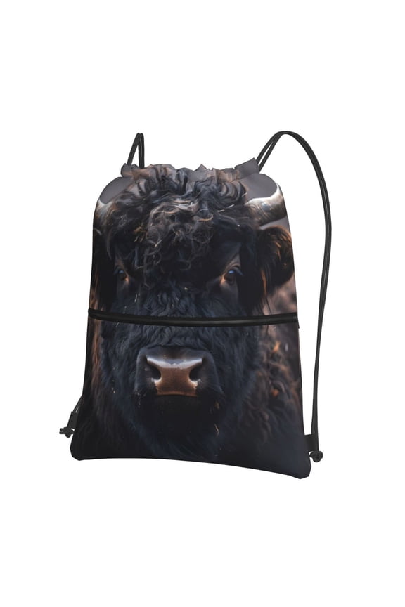 Majestic Black Yak for Drawstring Bags,Pull String Backpack Bags,String Bag Sackpack