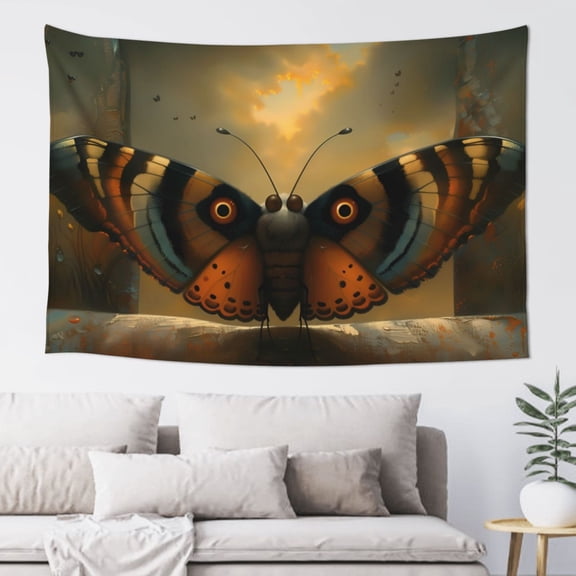 Xecao Majestic Butterfly Sunset Print Tapestry, Wall Hanging Room Funny Decor, Backdrop Room Decor for Bedroom Living Room dormitory