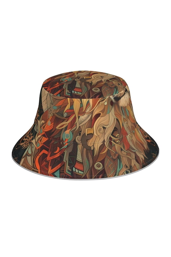 Majestic Cosmic Lion Print Men and Women Night Reflective Hat Runner Cap Visor Bucket Hat Boonie Cap