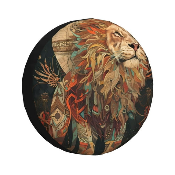 Xecao Majestic Cosmic Lion for Tire Covers,Wheel Tire Cover Waterproof, Dust-Proof, And Universally Fitting for Cars,Trailers, SUVs-15 inch