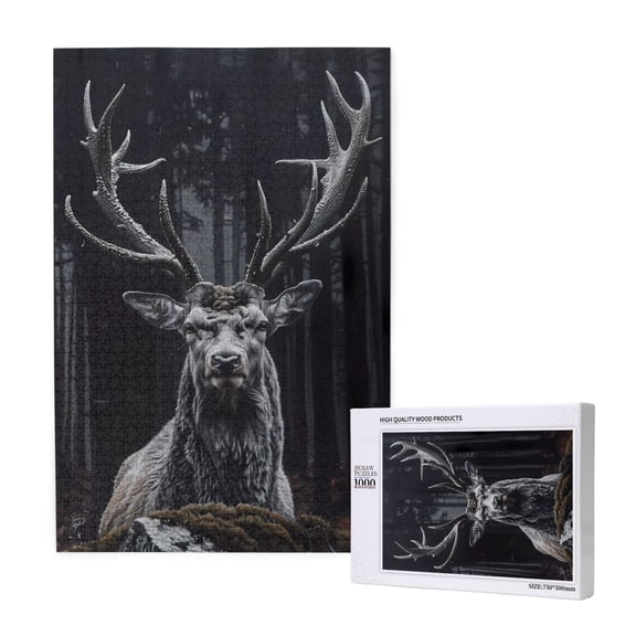 Xecao Majestic Forest Stag Pattern 1000 Piece Puzzles , Jigsaw Puzzles for Adults