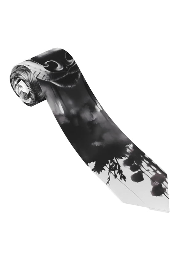 Majestic Wolf Landscape Print Tie For Men Necktie Woven Jacquard Neck Ties,Classic Men's Tie