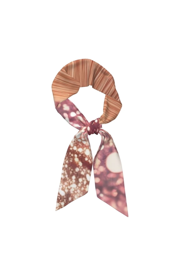 Makeup Brush on Pink Glitter Pattern Large Satin Head Scarf - Satin Hair Scarves Silk Bandana Scarf Headscarf Silk Feeling Scarf for Women