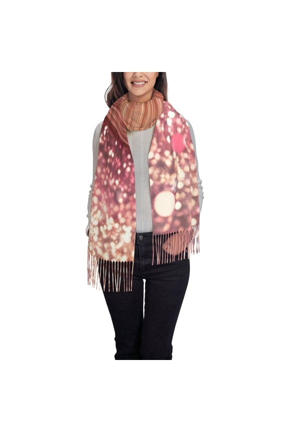 Makeup Brush on Pink Glitter Pattern Womens Winter Scarf Fall Scarf Oversized Large Scarf for Women Warm Shawl Wrap