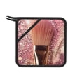 thumbnail image 1 of Xecao Makeup Brush on Pink Glitter for Silicone Trivet Mats - Heat Resistant Pot Holders, Multipurpose Non-Slip Hot Pads, 1 of 8