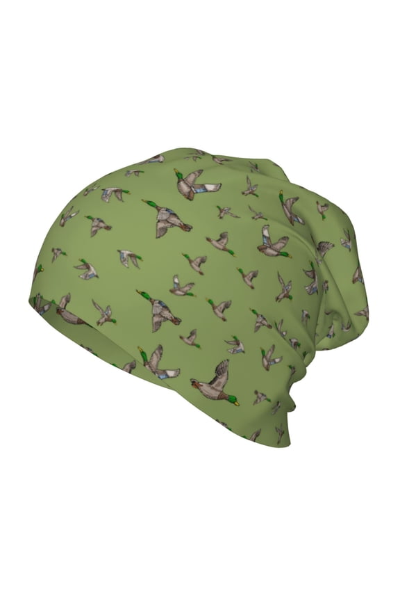 Mallard Duck Print Beanie Hat Toddler Girls Boys, Baby Hats Winter Warm Knitted Thermal, Kids Winter Caps