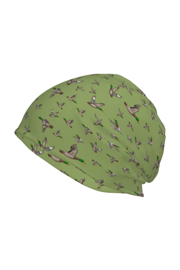 Mallard Duck Print Knit Hat,Winter Beanie for Men Women, Beanie Soft Warm Ski Stocking Cuffed Cap