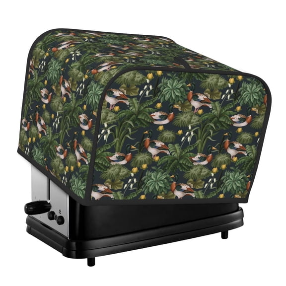 Xecao Mallard Ducks And Water Print 4 Slice Toaster Cover with Pockets, Small Appliance Cover, Dust and Fingerprint Protection, Machine Washable