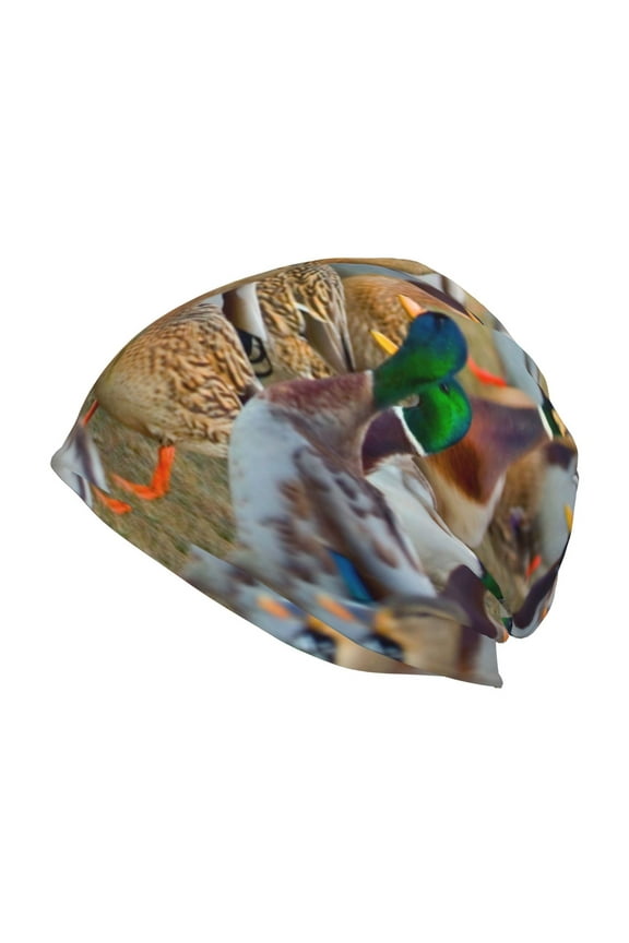 Mallard Ducks Print Knit Hat,Winter Beanie for Men Women, Beanie Soft Warm Ski Stocking Cuffed Cap