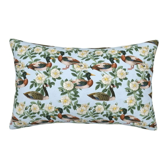 Xecao Mallard Ducks And Roses for Decorative Throw Pillow Case for Couch,Sofa or Bed Set,Pillow Cover for Sofa Home Decor Ideal Gift(Pillow core not included)-16"x24"