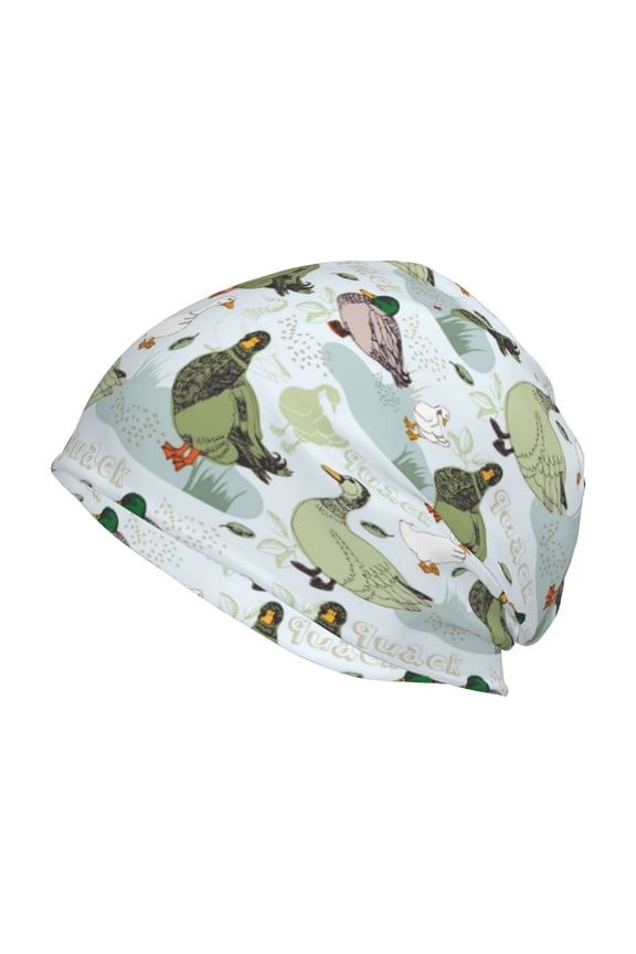 Mallard Ducks Wild Birds Print Knit Hat,Winter Beanie for Men Women, Beanie Soft Warm Ski Stocking Cuffed Cap